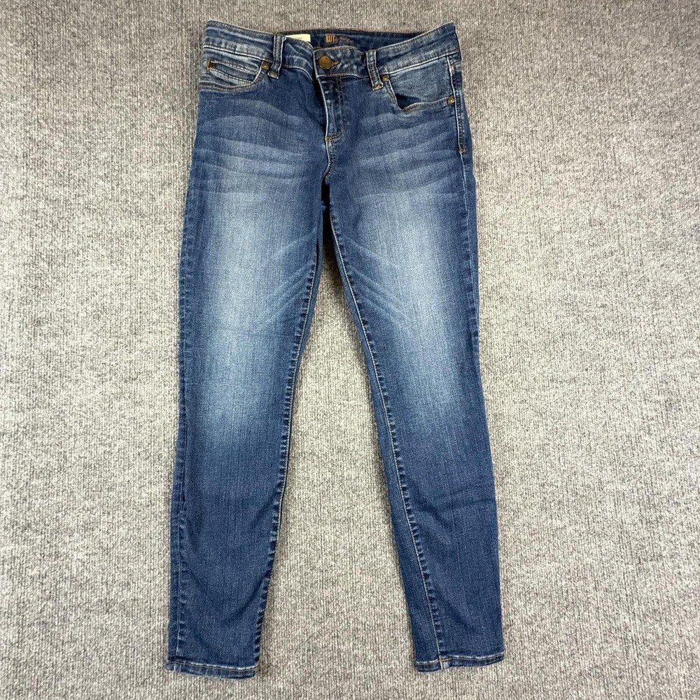 KUT From The Kloth Toothpick Skinny Jeans Womens 8 Short Medium Wash Blue Denim